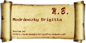 Modránszky Brigitta névjegykártya