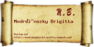 Modránszky Brigitta névjegykártya